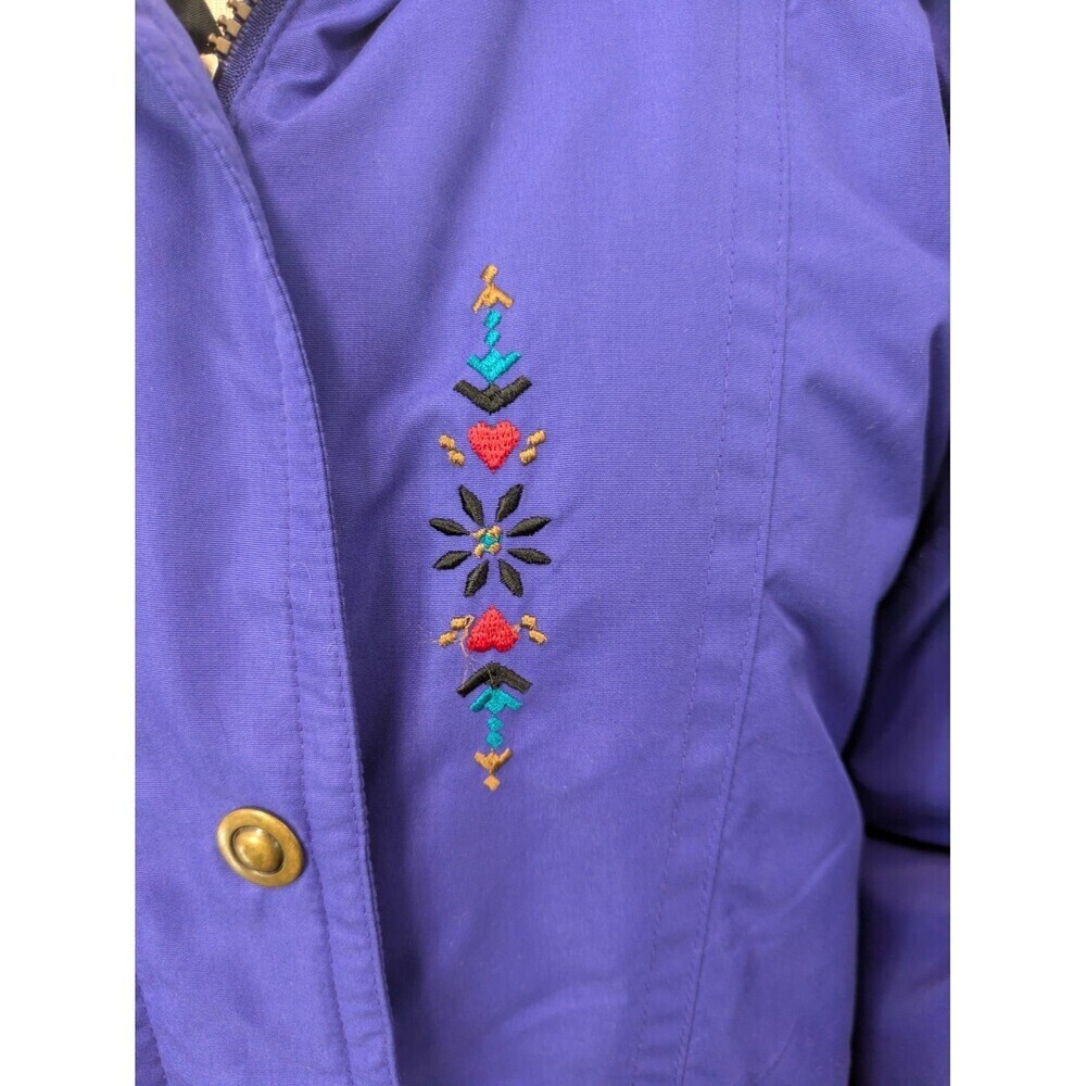 Vintage Fera Skiwear Jacket Blue Purple Women's S/M Ski Retro 90s Hearts - Picture 8 of 15